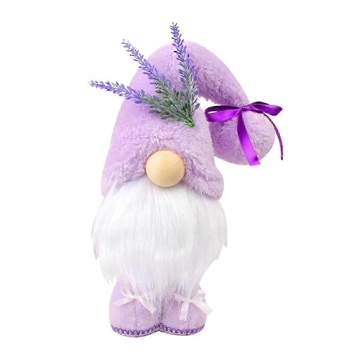 Lavender Swedish Gnomes Decoration for Home Pastel Purple Spring Summer Tiered Tray Plush Decor Nord