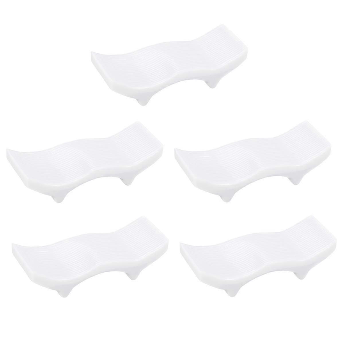 5 Pcs Vintage White Spoon & Chopstick Holder Stand Set