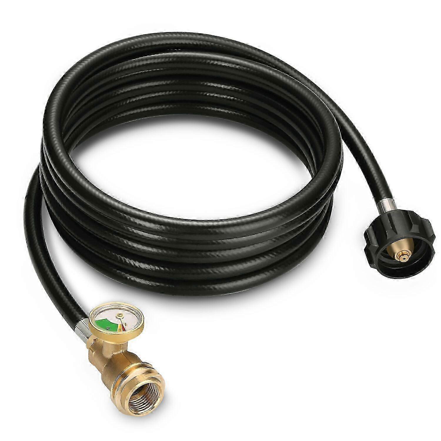 12 FT Propane Extension Hose with Gauge, Leak Detector Replacement for Propane