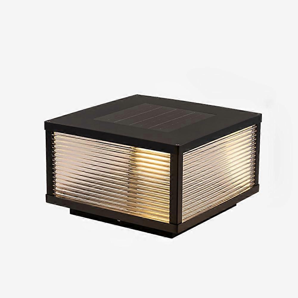 Outdoor Post Lights Solar Lamp Post Light Waterproof Square Column Caps 30cm Modern Large Lantern For Garden Fence Deck
