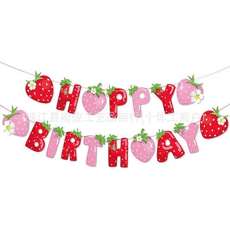 Fruit theme strawberry birthday party decoration set scene layout props