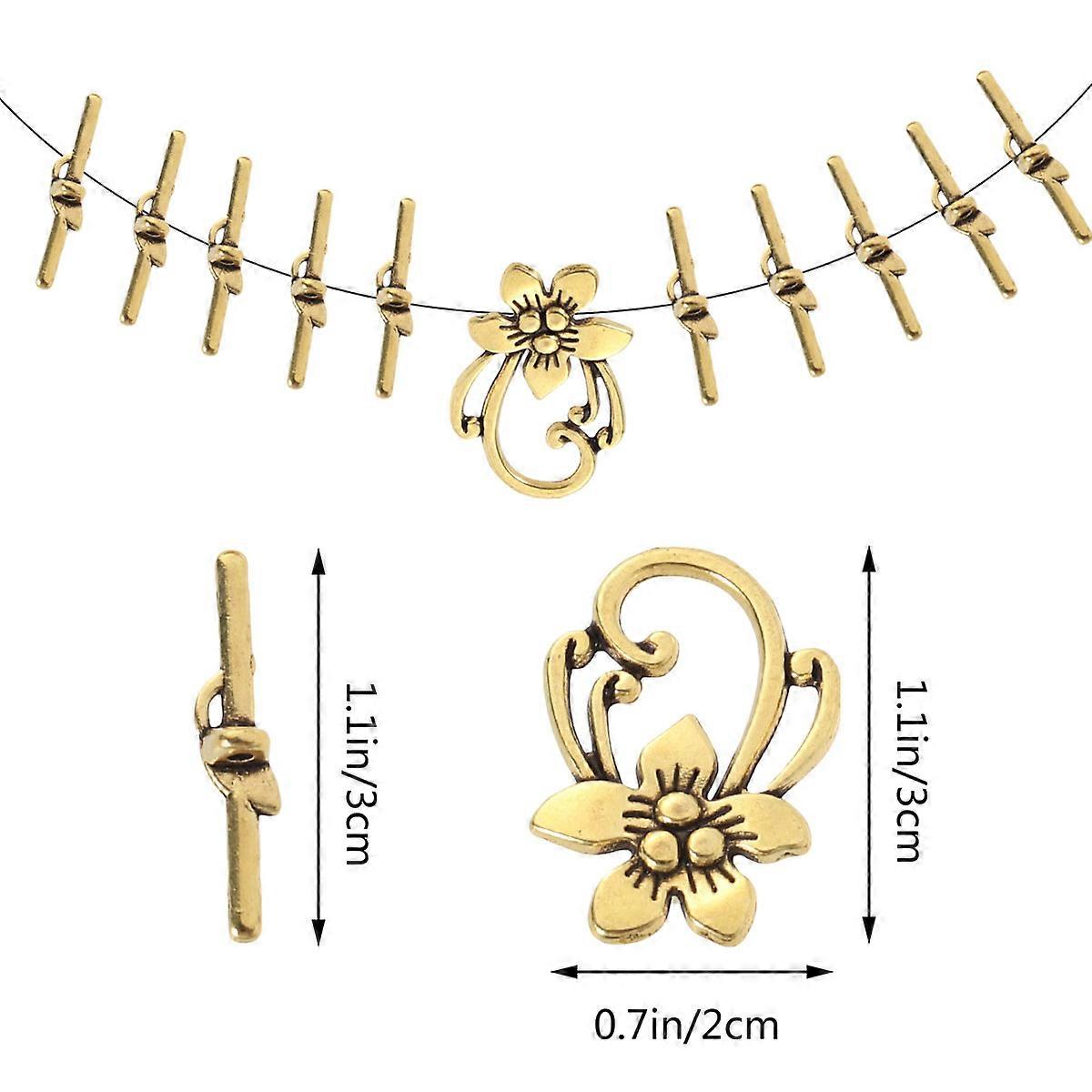 DIY Bracelet Clasp Toggle Connector for Jewelry Making 40Pcs Golden