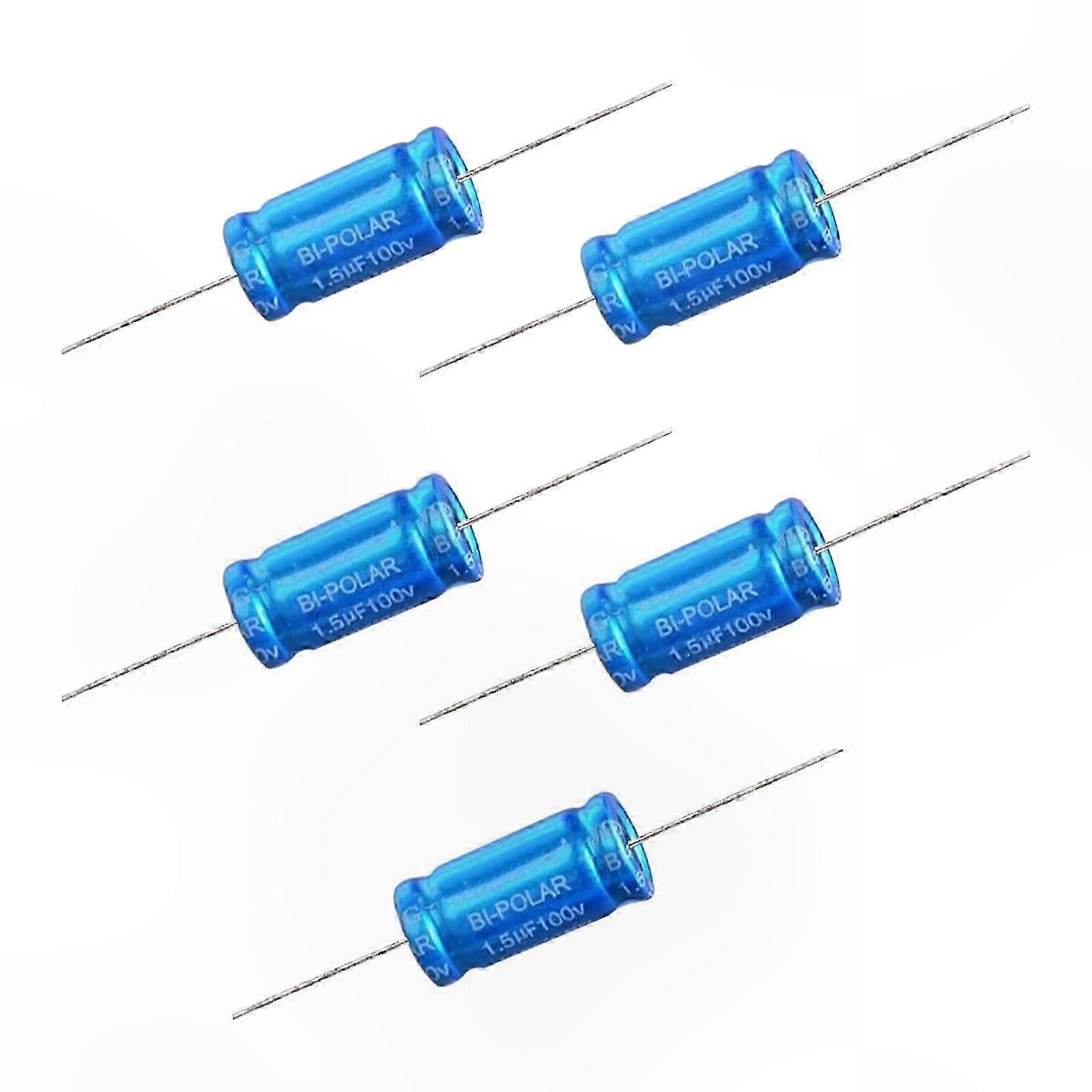 100V Non-Polarized Capacitors, 5Pcs 1.5-15uF for Speaker Frequency Dividing Networks, 105 Max