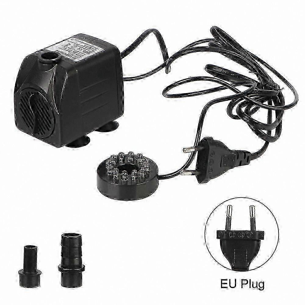 Submersible Fountain Pump with 12 LED Lights and Power Cord for Quiet Water Features