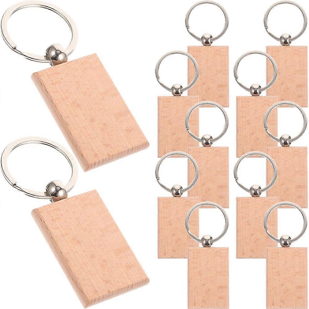 Keychain Wooden Blanks for Crafting Use 48Pcs DIY Wood Key Tags