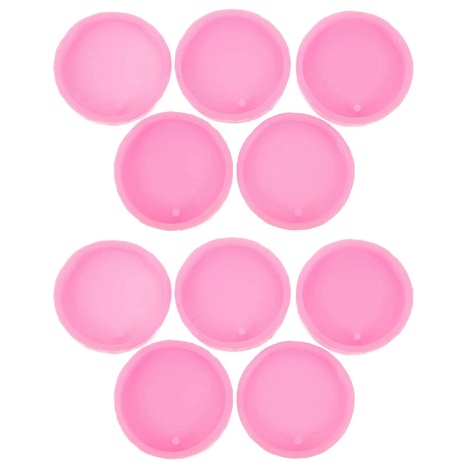 Pink Silicone Keychain Mold for DIY Craft Making 40 Pieces Set