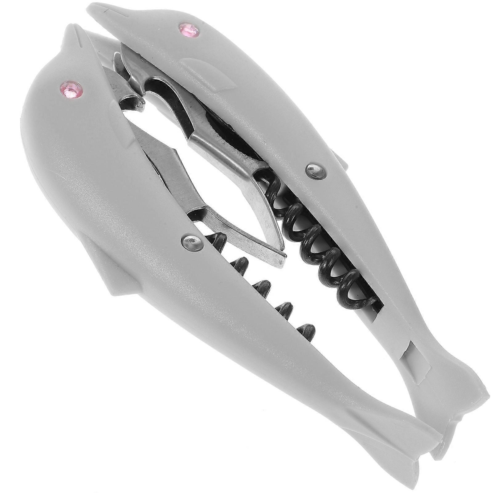 Multi Functional Bottle Opener 2Pcs Dolphin Shape For Wedding Decorations Grey