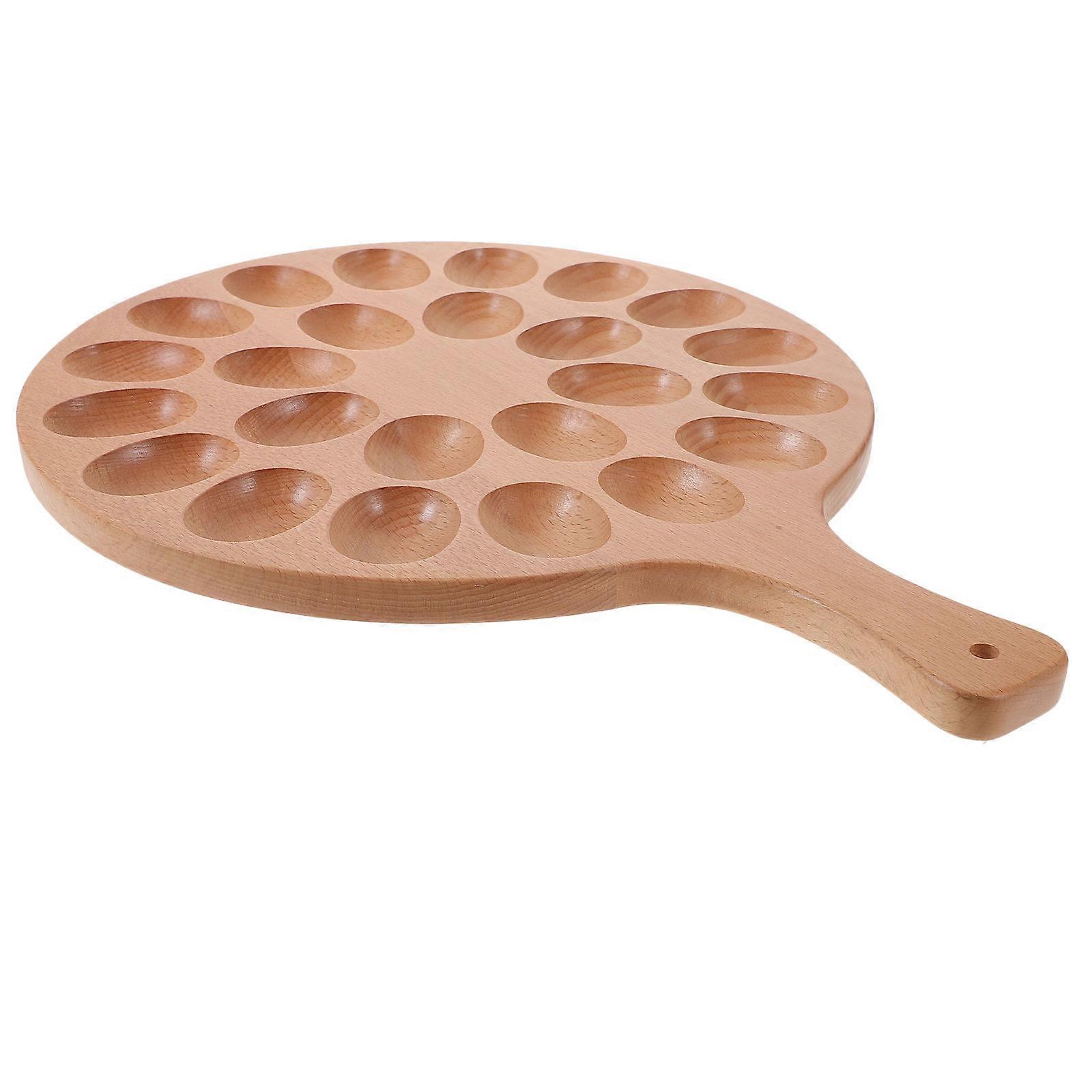 Egg Storage Tray Deviled Egg Tray Rectangular Wood Egg Holder Khaki 40.60X30.00X1.50CM Home Decoration 1Pcs