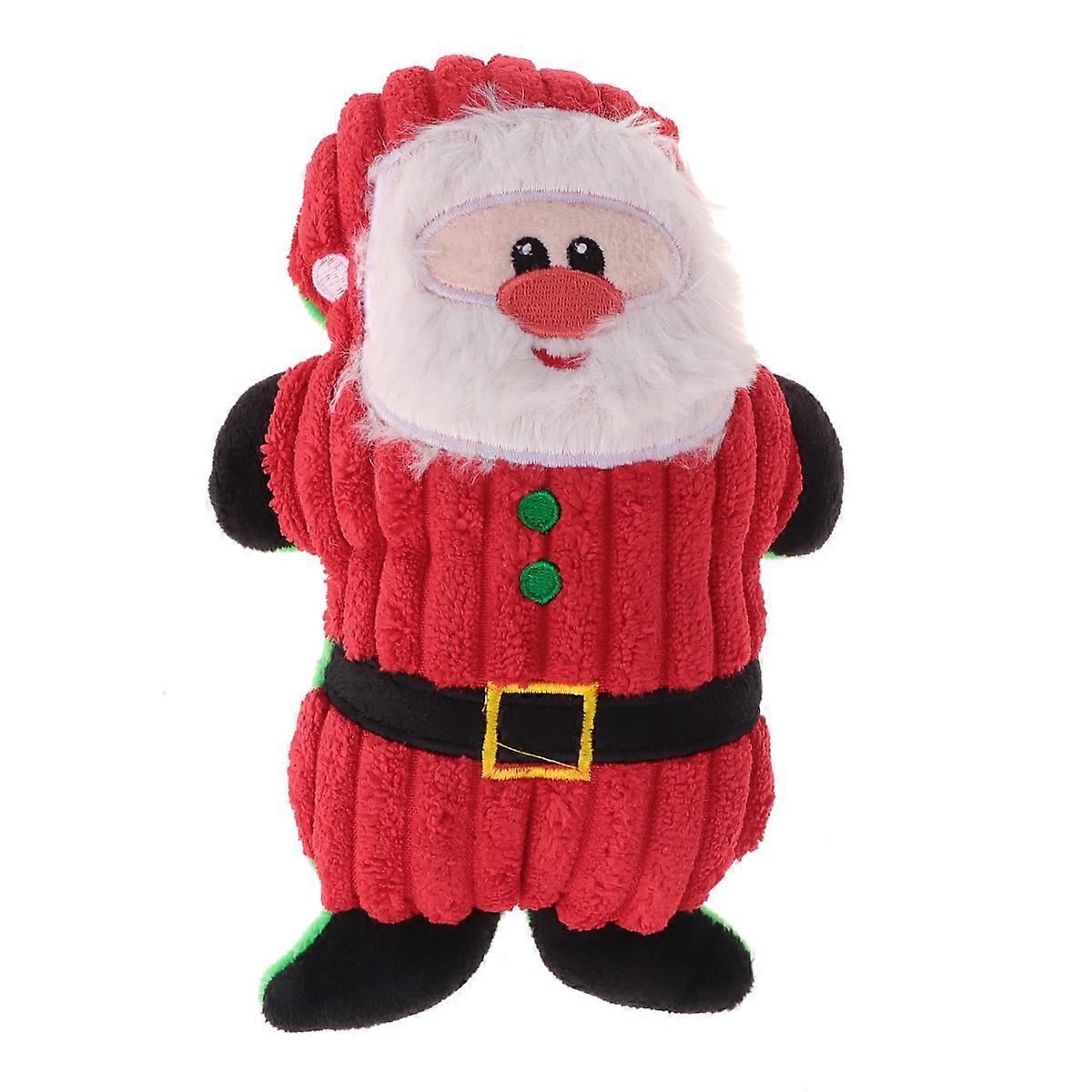Pet Educational Toy Santa for Playing 3Pcs Red Plush Sound Toys