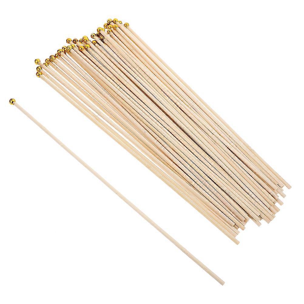200Pcs Bamboo Flag Poles for Handheld Flag Decorative Flagsticks Ivory