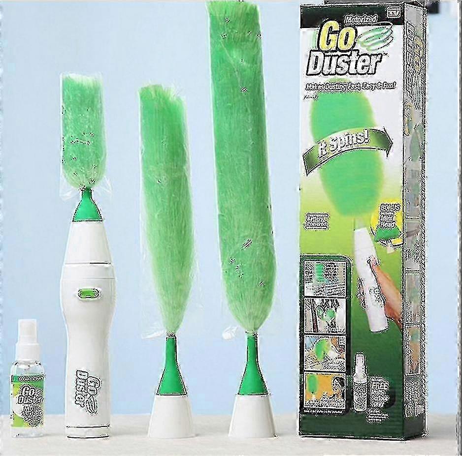 2025 Electric Go Duster Dust Multi Function Motorized Spins Cleaning Tool Feather New