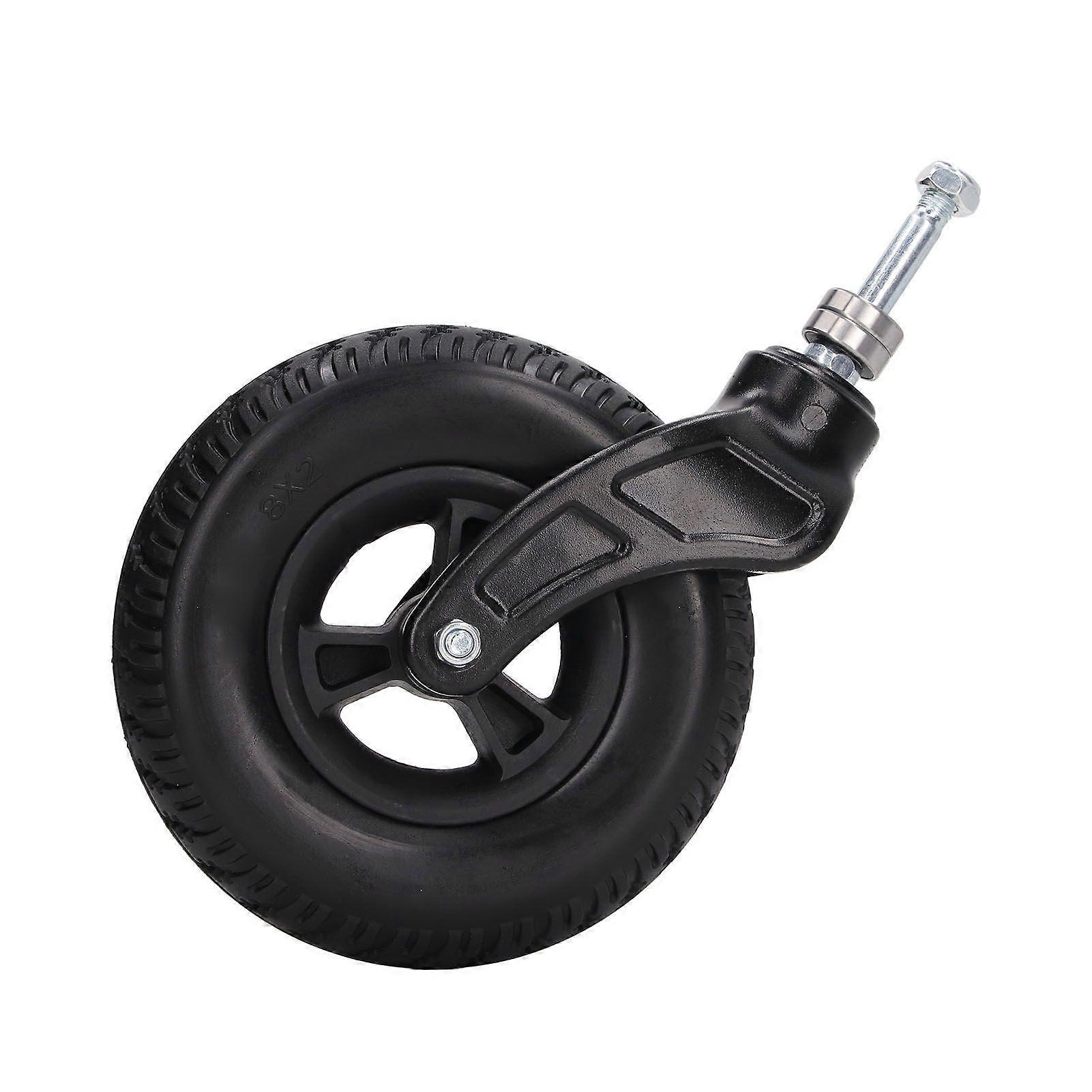 Högkvalitativ tum rullstol främre hjul, universell PU nav, massivt hjul