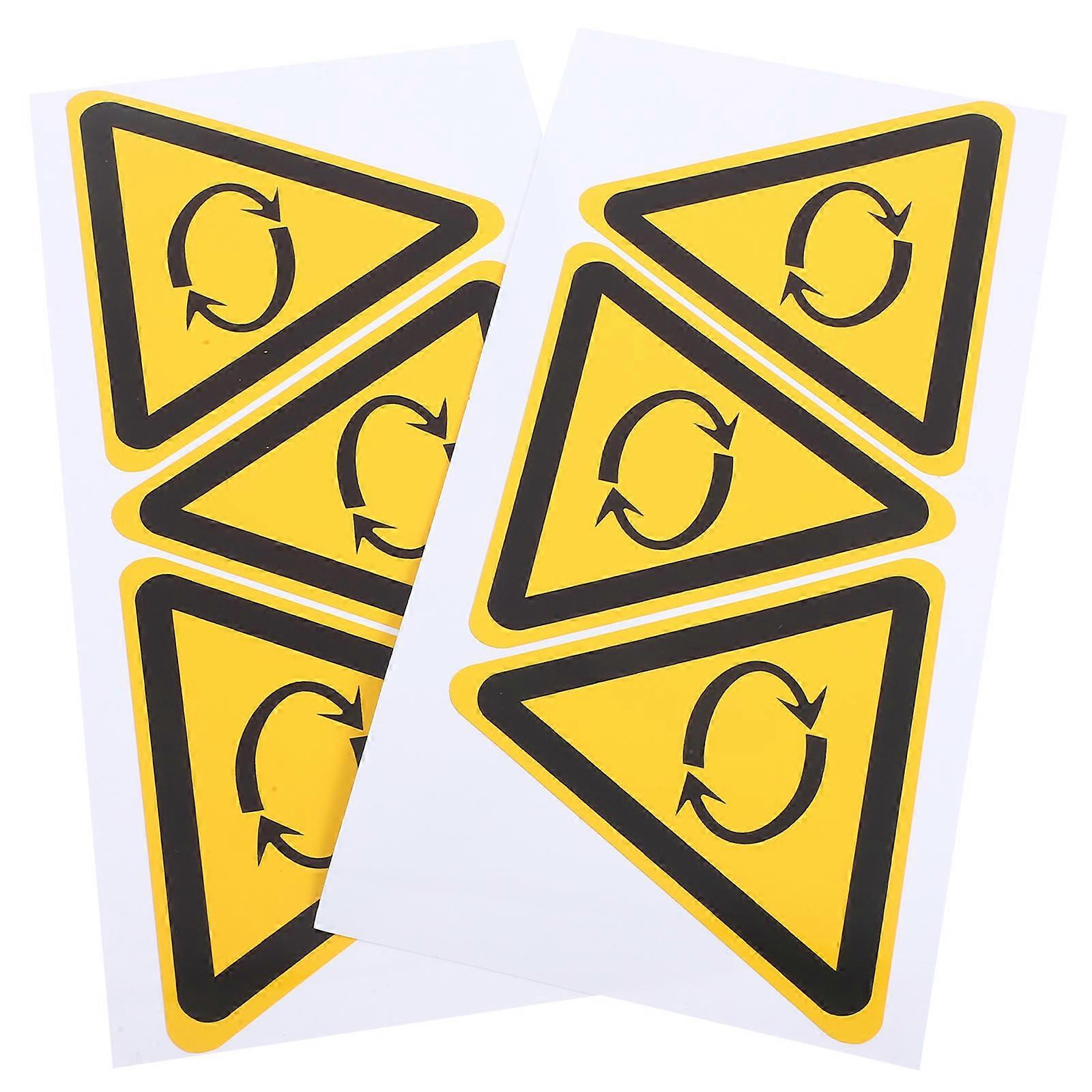 Safety Warning Sign Rotating Stickers for Machine Use 6Pcs