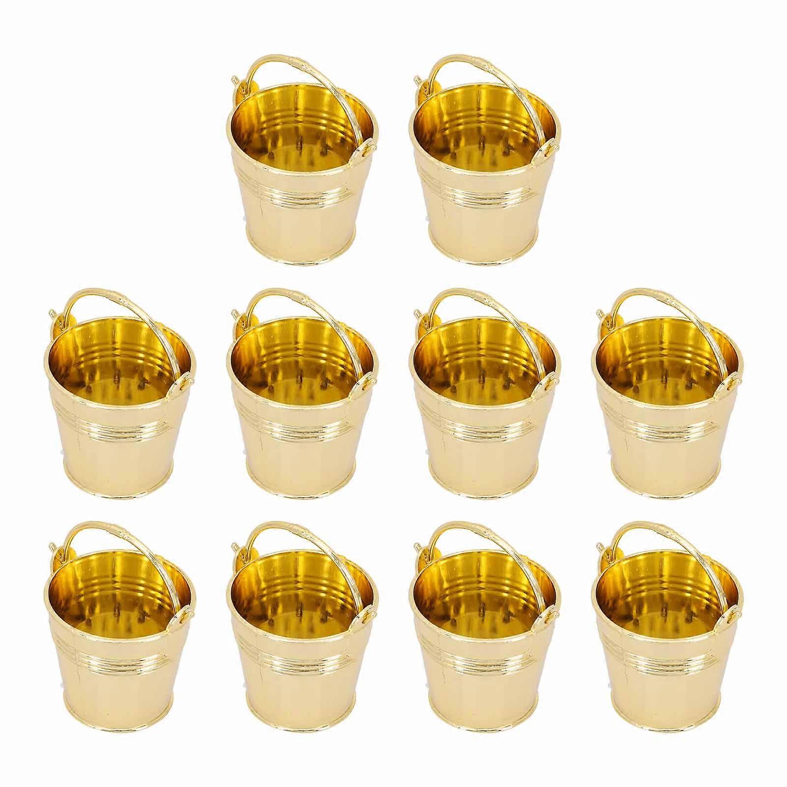 20Pcs Plastic Candy Buckets for Storage Use Golden Wedding Party Containers