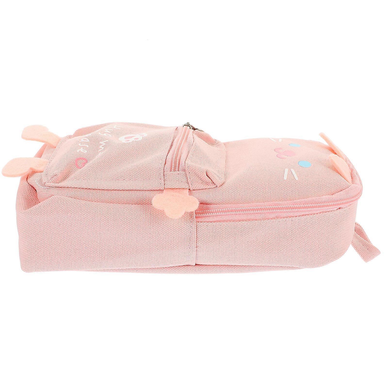 Adorable Pink Pencil Case for Multi-Function Use Canvas
