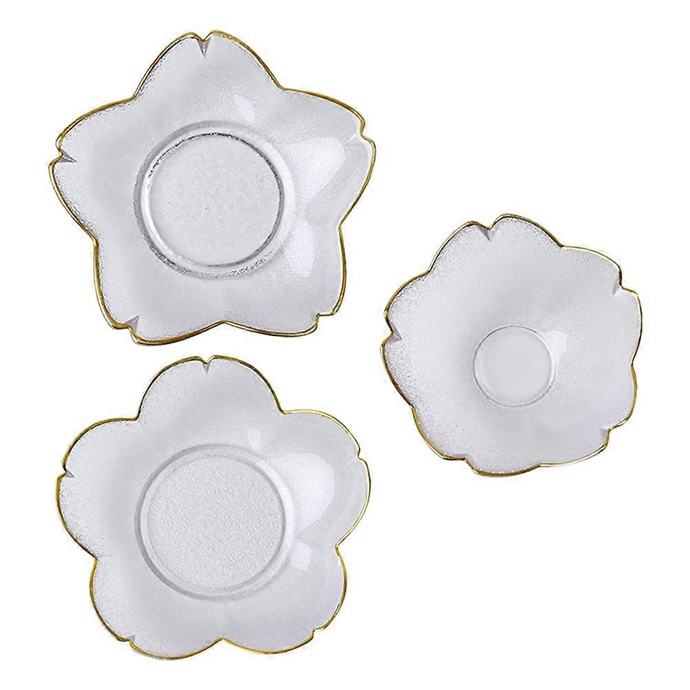 Glass Gold Edge Bowl and Food Dish Set for Household Use 1Set