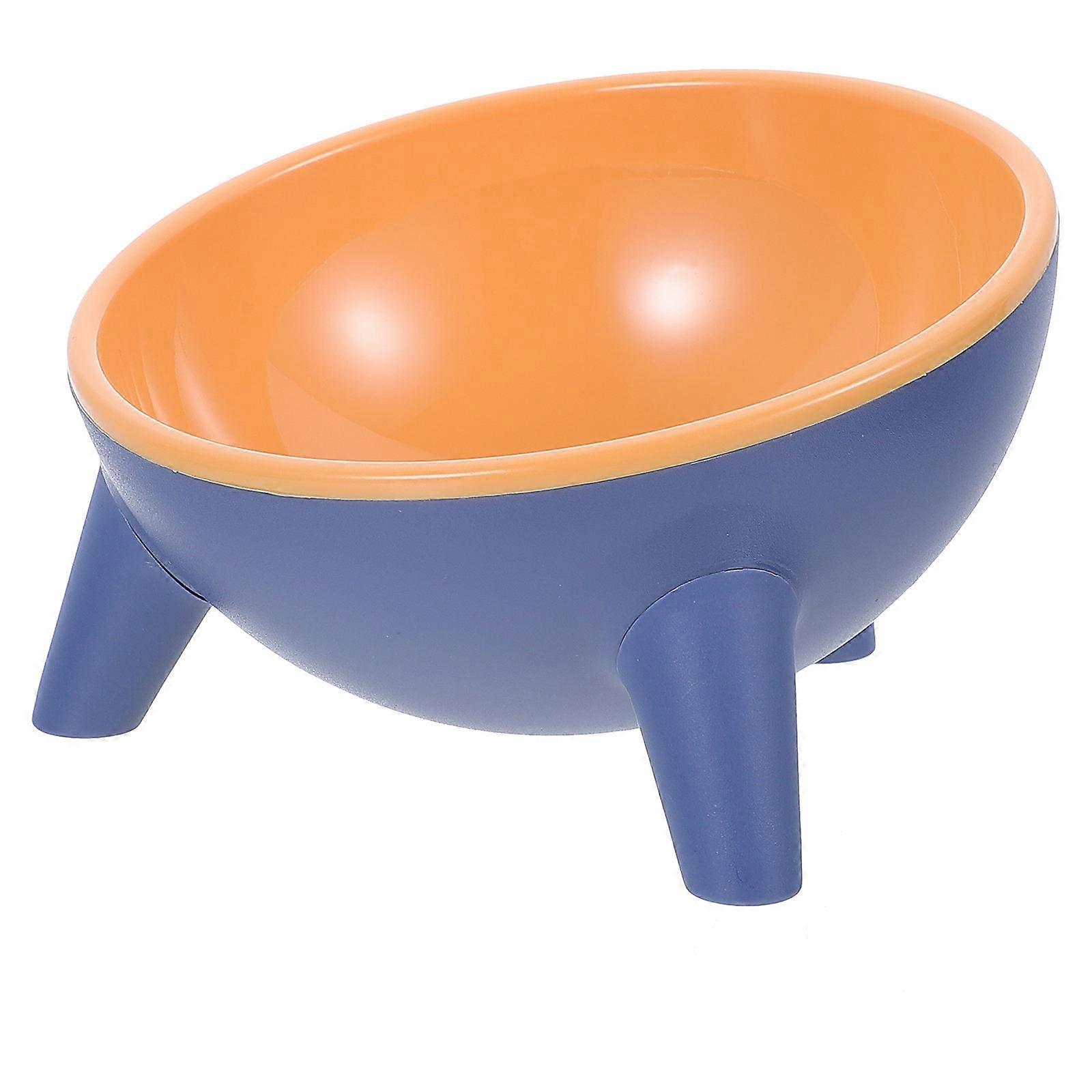 Cat Feeding Bowl Elevated Tilted Cat Bowl Stable Stand 15° Tilted for Feeding Time Cat and Dog Resin Material Food Storage 1Set
