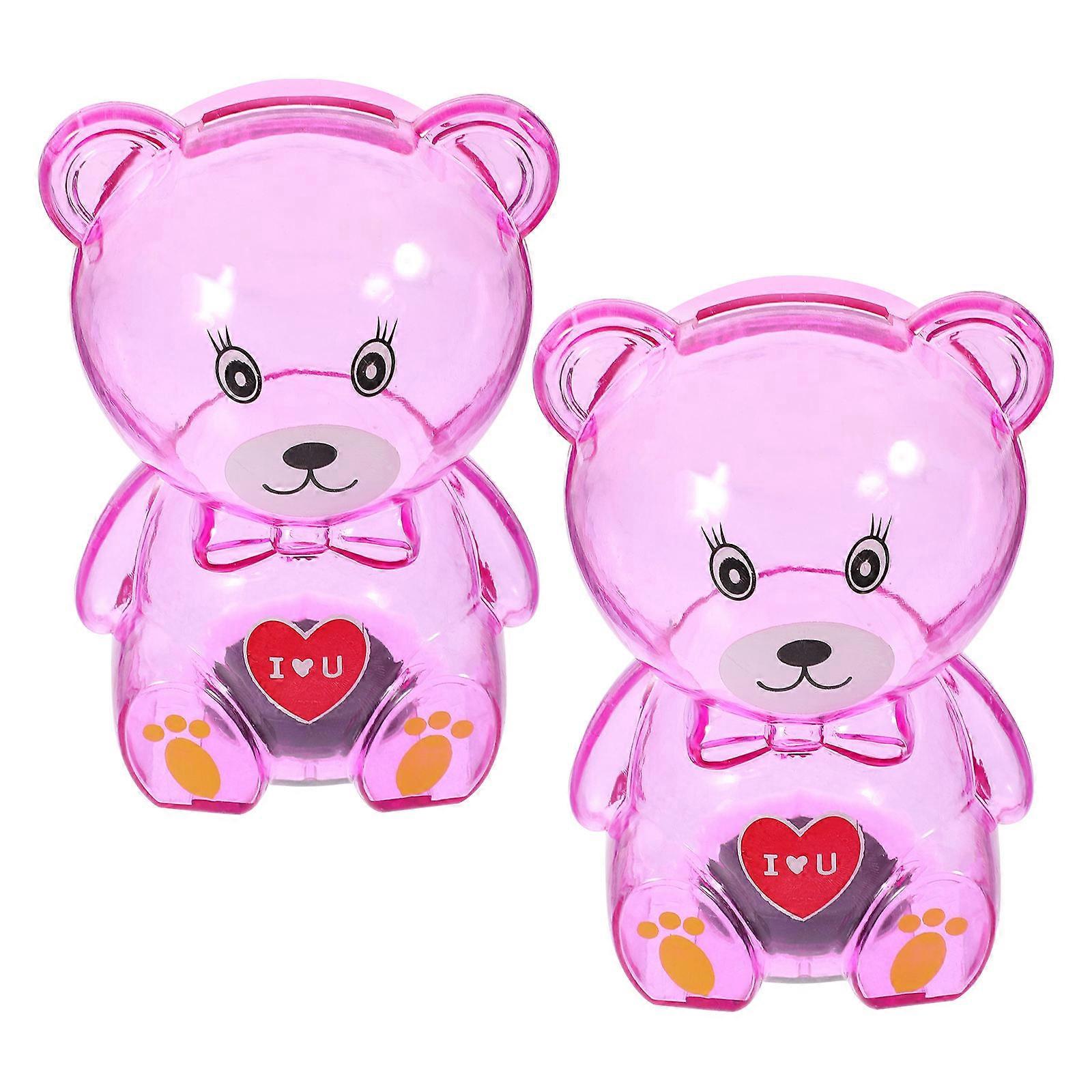 Clear Bear Piggy Bank for Coin Collection 8Pcs Practical Money Box
