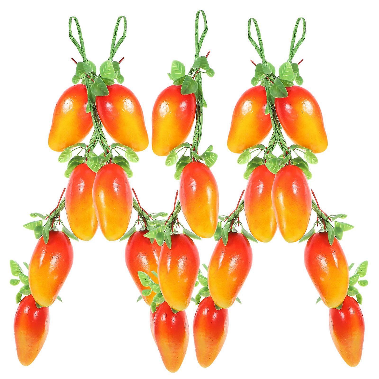 Simulated Mango Strings Artificial Mango Hanging Ornament for Decor 10Pcs