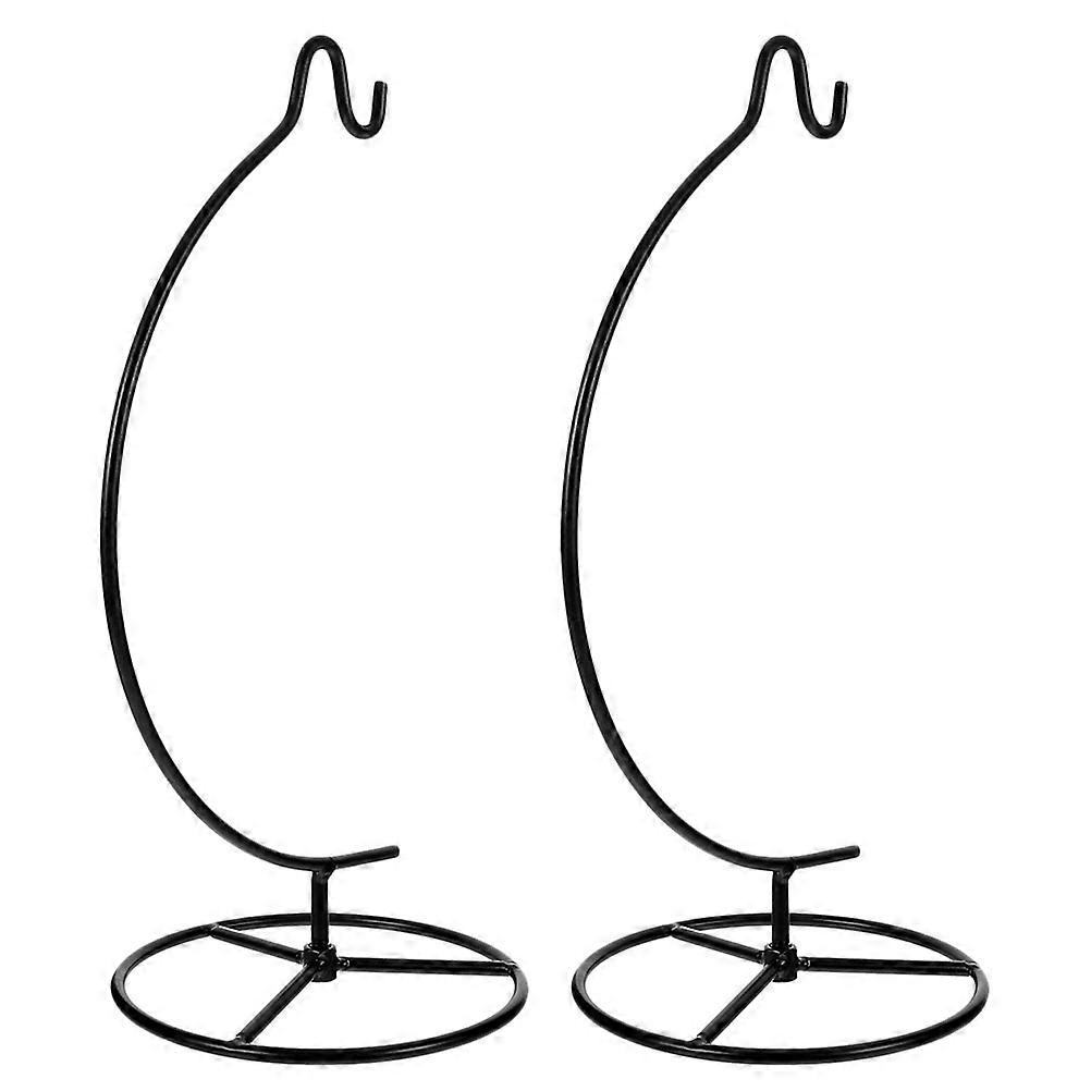 Iron Ornament Display Stand for Hanging Decoration 4Pcs Black Holders