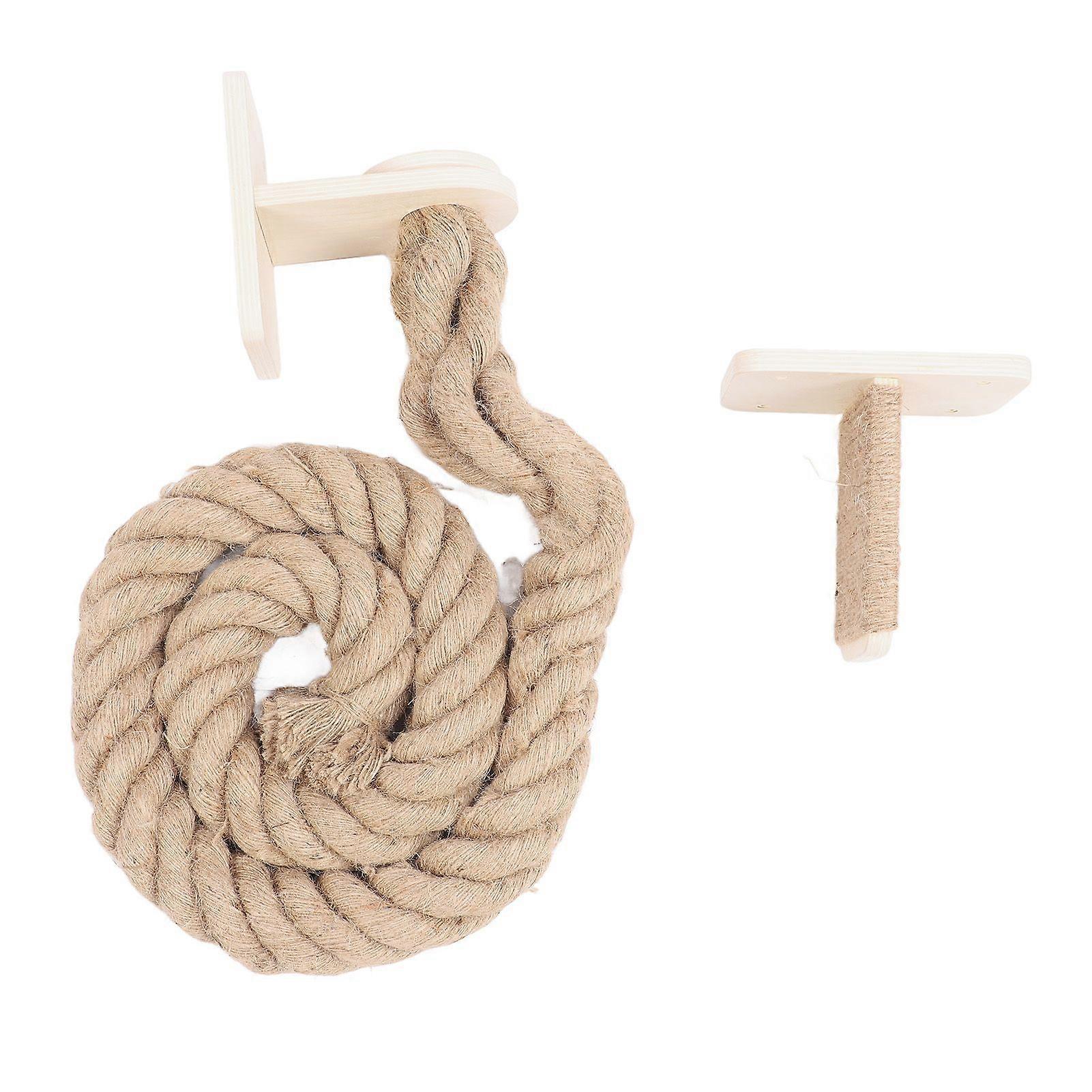 Wall Mounted Rope Cat Climber Stable Structure Multifuncitonal Interactive Cat Scratching Post for Home Indoor