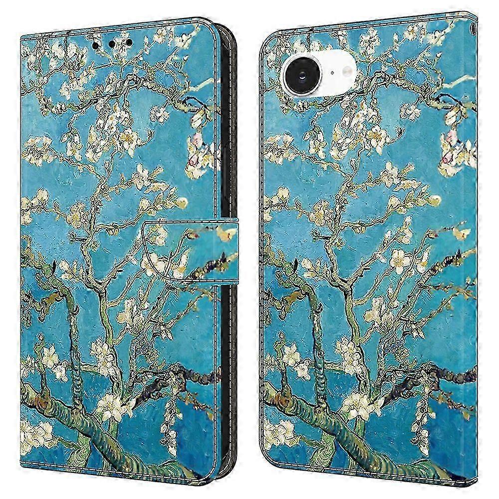 For iPhone 16e Leather Case Pattern Printing Wallet Stand Flip Phone Cover