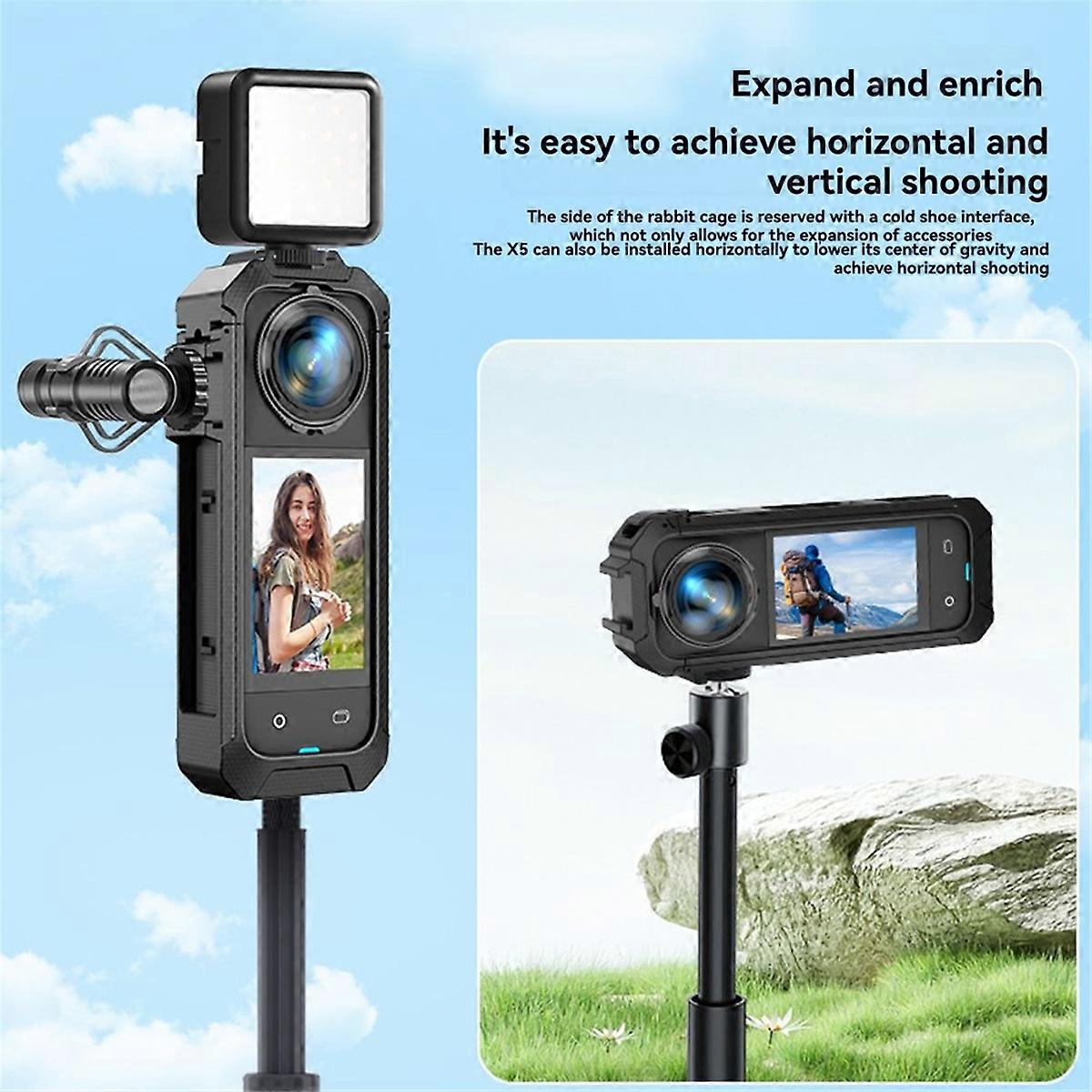 For Insta360X5 Protective Camera Housing Frame Case for Anti Fall Action Camera Frame Camera Mount A