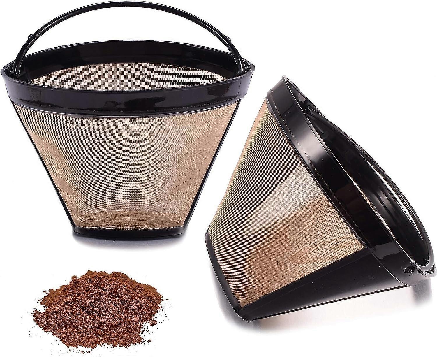 2-Pack Reusable Cone Coffee Maker Filters - No.4 Size Ninja Coffee Bar Brewer Replacement