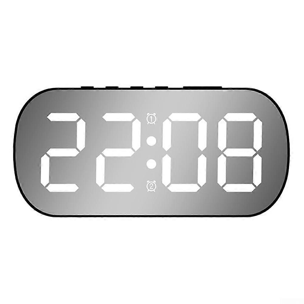 Simple Digital Alarm Clock With Brightness Control For Bedroom And Office Spaces White