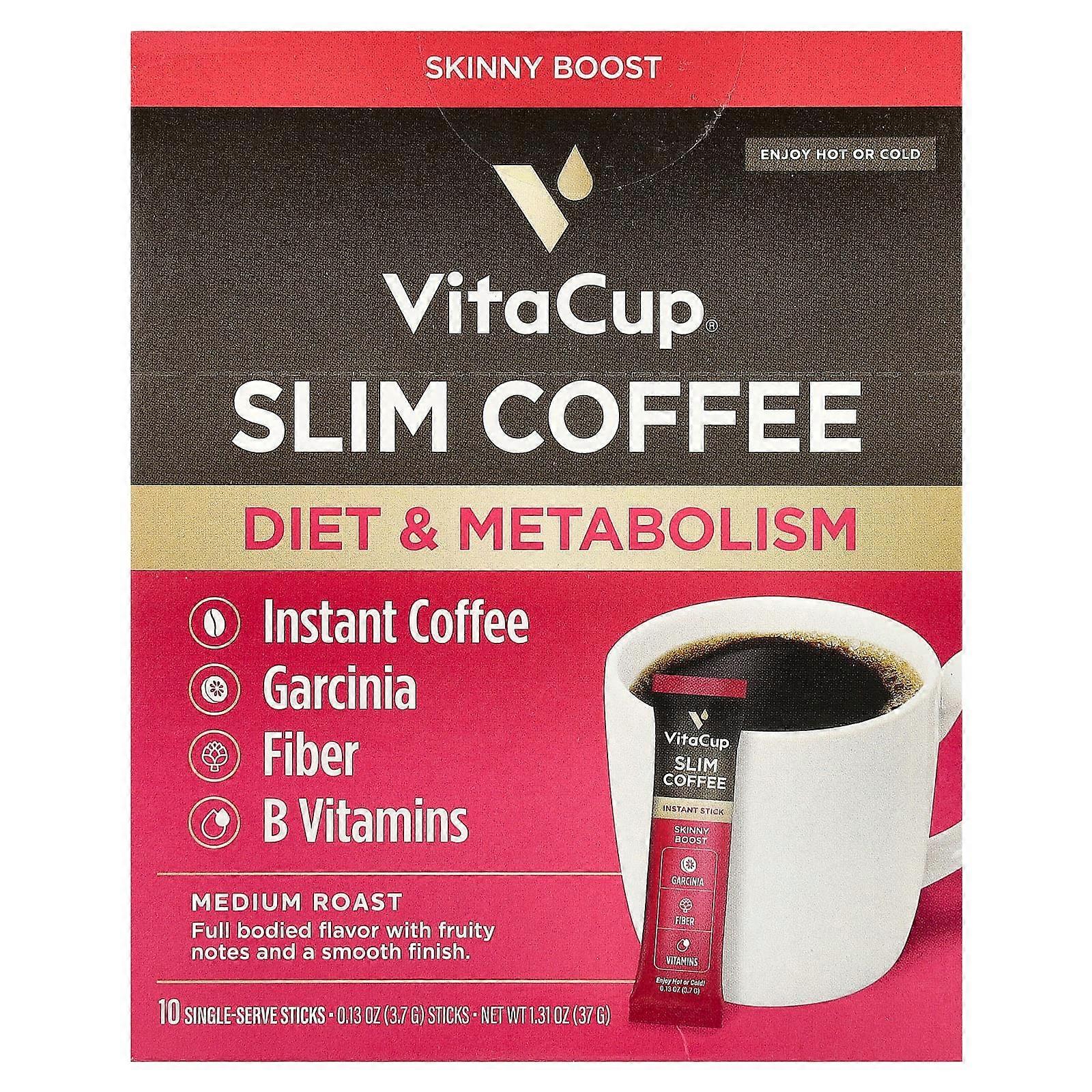 Slim Instant Coffee, Medium Roast, 10 Single-Serve Sticks, 0.13 oz (3.7 g) Each