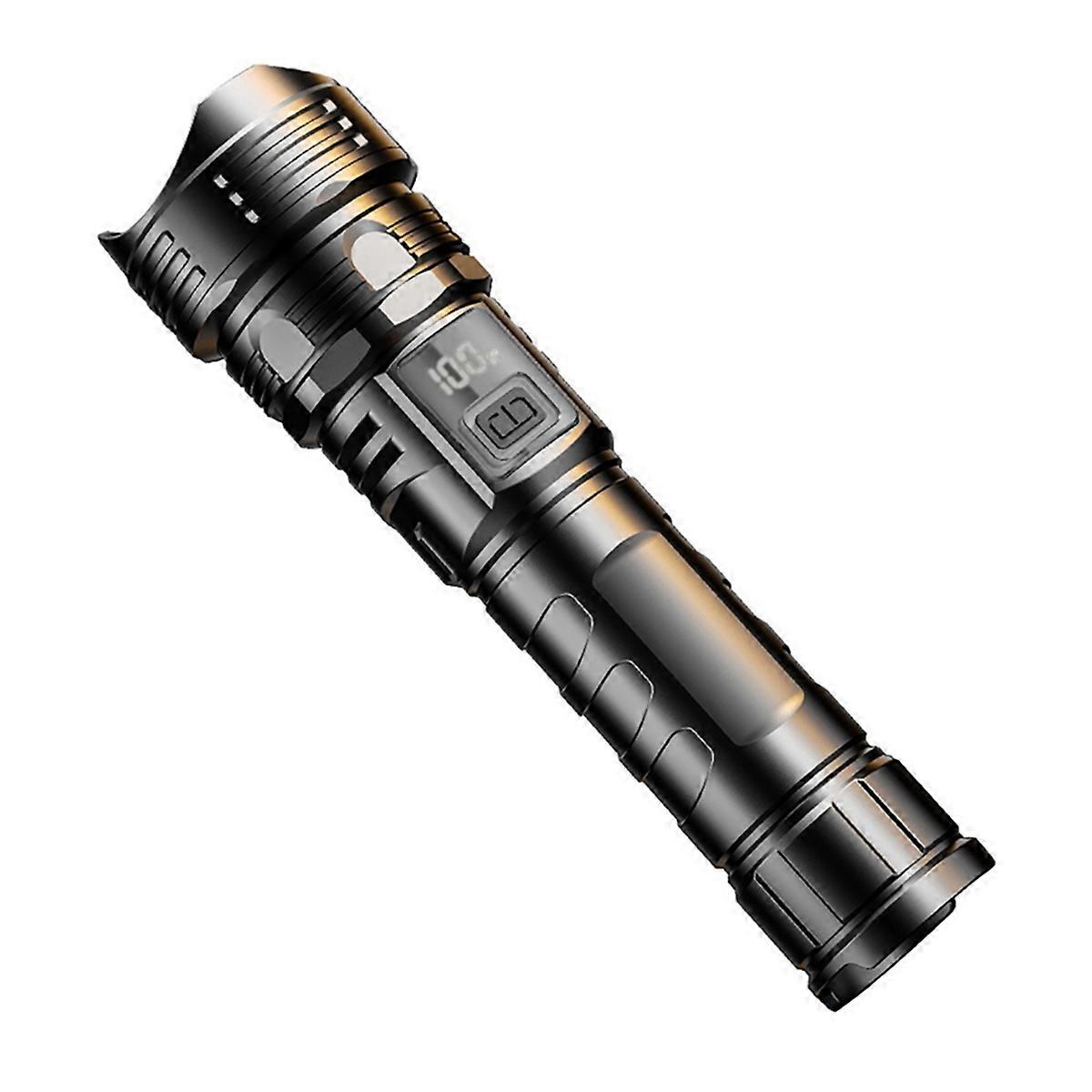 LED Flashlight Rechargeable Portable Flashlight Digital Display