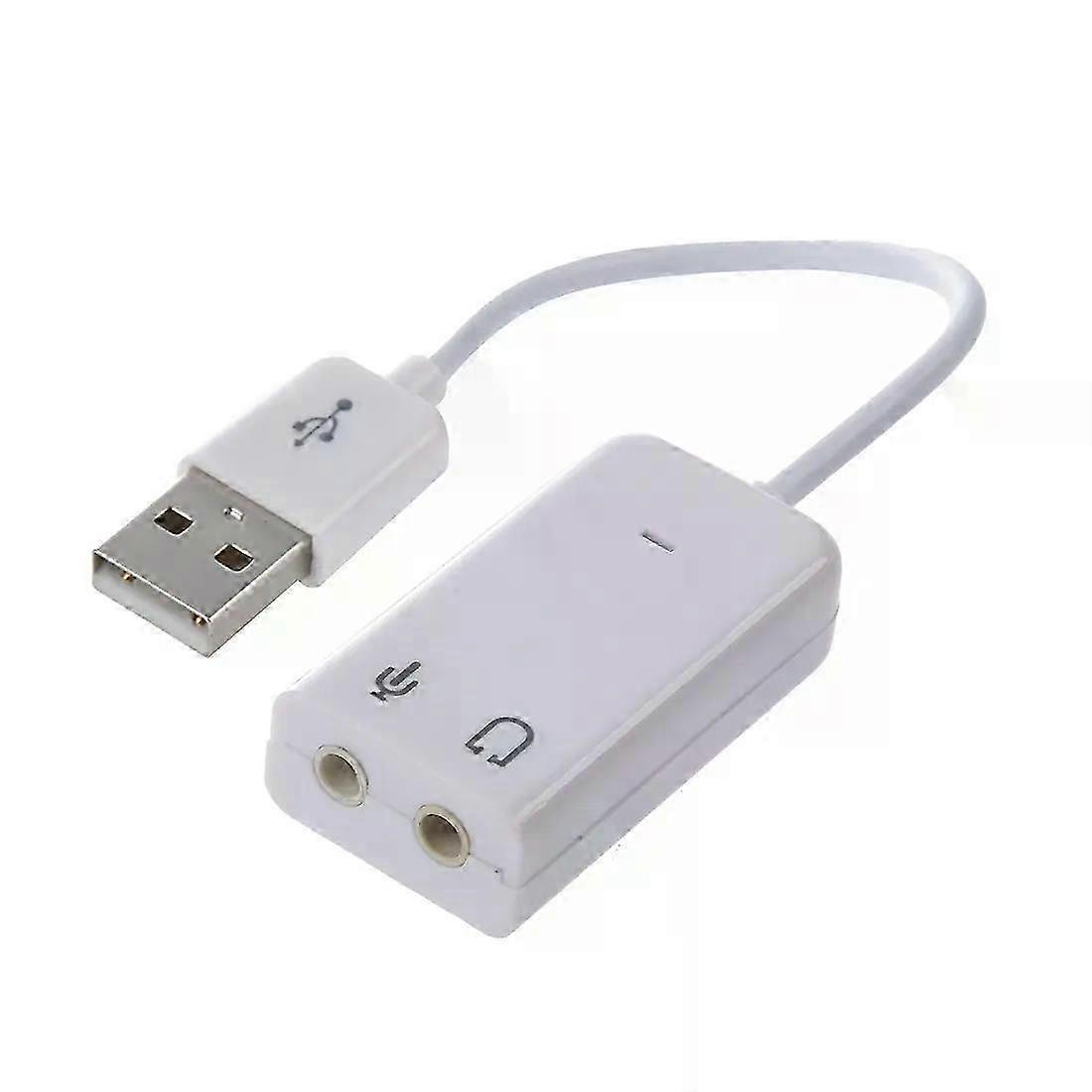 35mm Microphone Earphone Socket USB 20 Sound Card Speaker Audio Adapter White