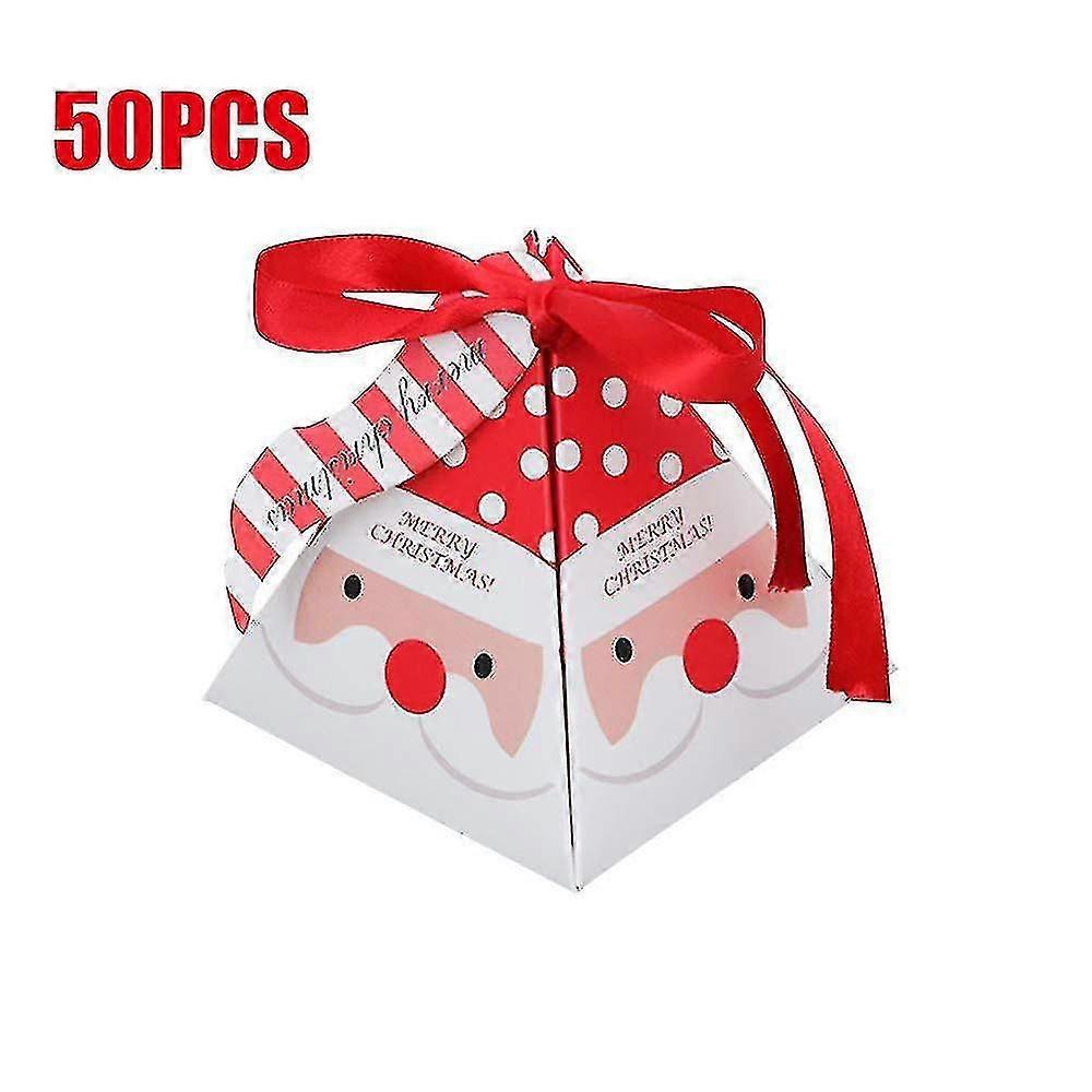 50pcs Christmas Candy Boxes Colored Gift Box Bake Small Wrapping