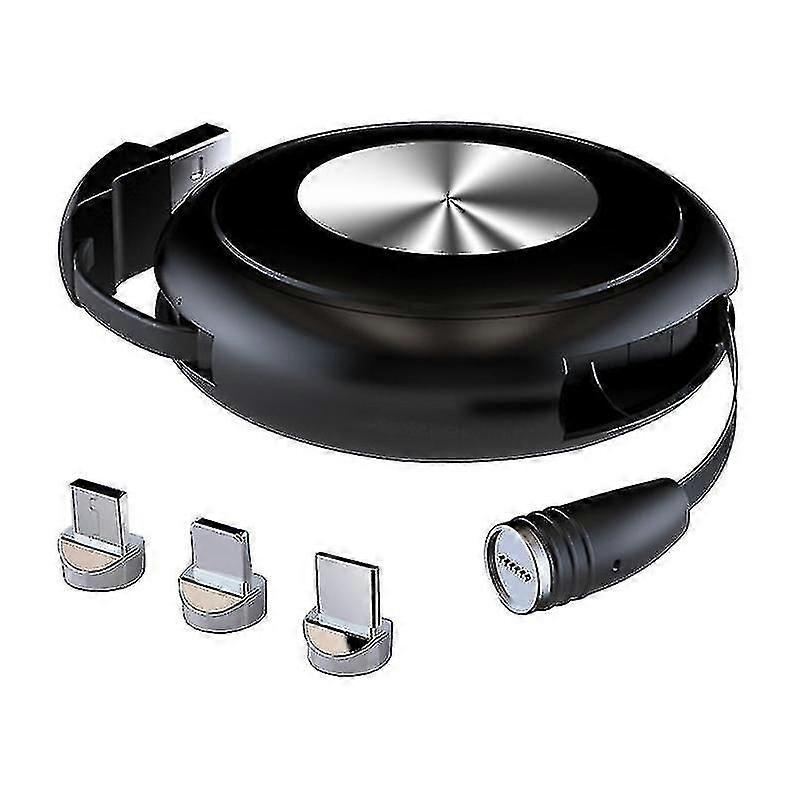1 Pc Retractable Magnetic Charging Cable Multi-function Fast Charging Cable For Mirco Usb/type C/i-product Charging Port