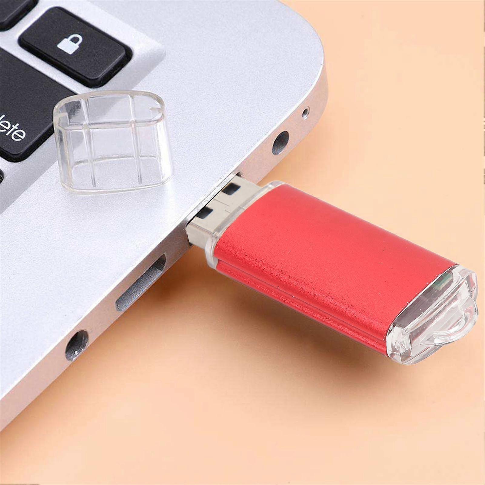 USB Memory Storage Stick Compact Portable USB Flash Drive with USB to Type C and Micro USB Adapter for Windows 98 for OS X 9 Red 32GB