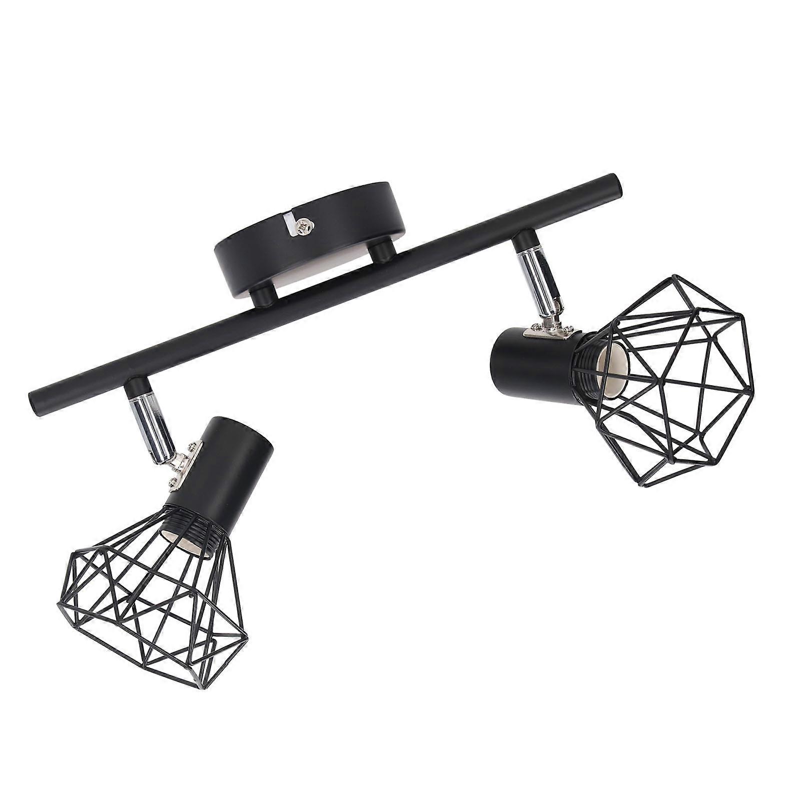 Ceiling Spot Light Fixture 2 Lights Track Light Holder E14 Lamp Holder Adjustable Vintage Tracking Light Kit 85‑265V 