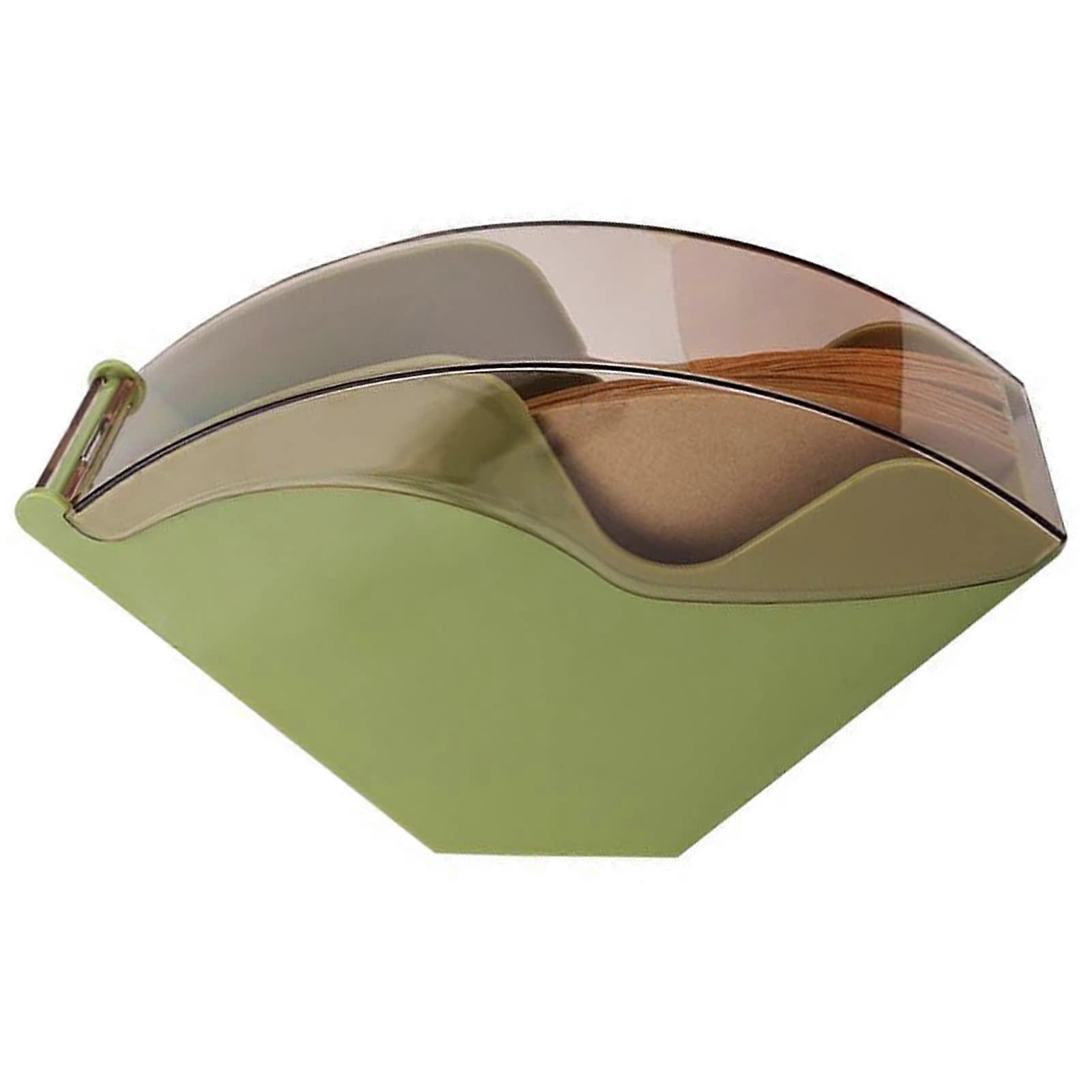 Coffee Filter Holder Acrylic With Lid Green Coffee Filter Container For Cafe
