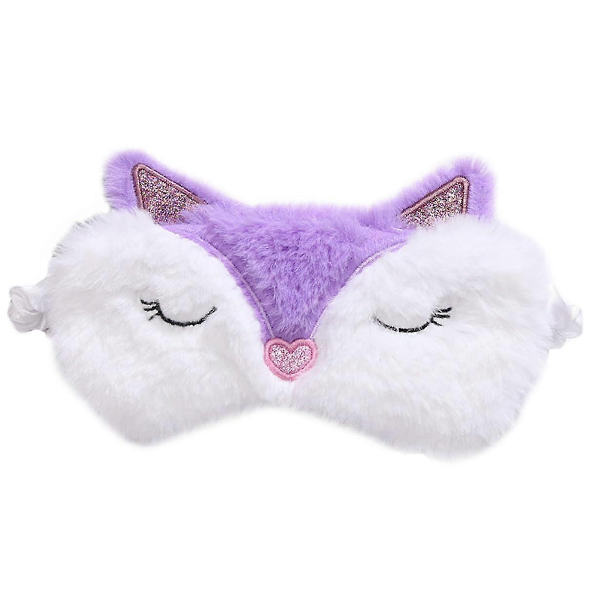 Plush Fox Sleeping Eye Mask Sleep Aid Light Blocking Blindfold One Size Soft Plush Material Gift For Women Men