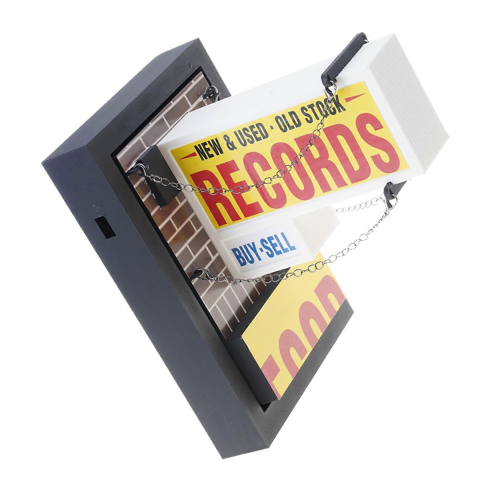 Retro Record Wall Lamp Music Wall Hanging LED Light Retro Record Design Easy Installation Home Accent  Yellow with light