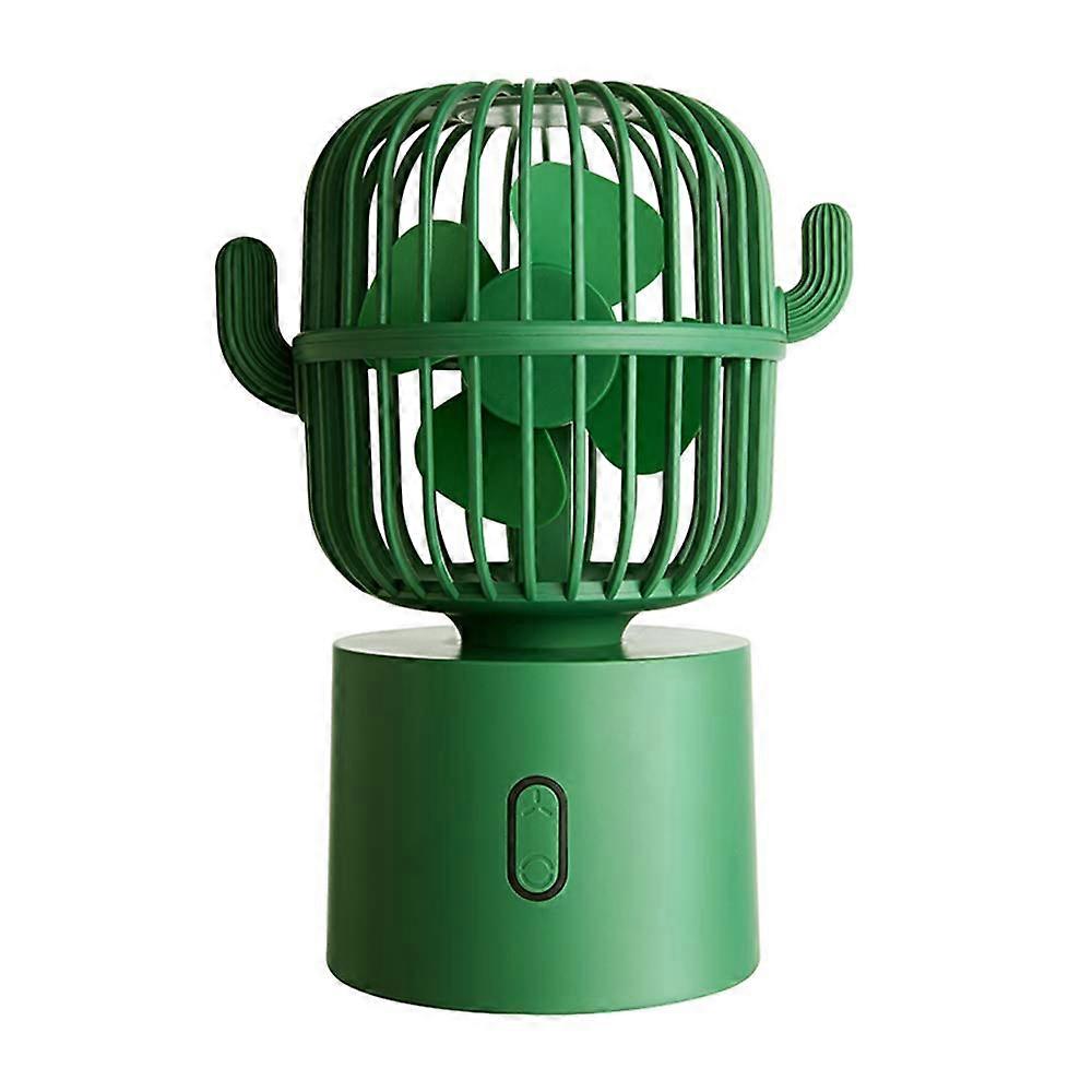 Small  USB Desk Fan, Rechargeable Handheld Table Fan, 80 Degree Auto Rotation, 3 Speeds Quiet Operation, Green