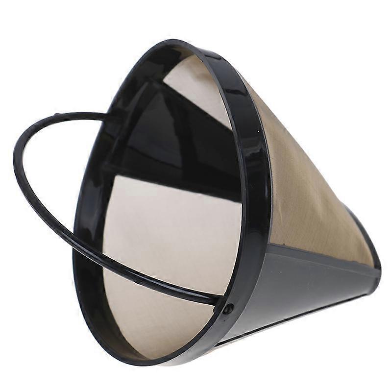 Washable Gold Mesh Handle Coffee Filter Reusable Cone-Style Coffee Filter
