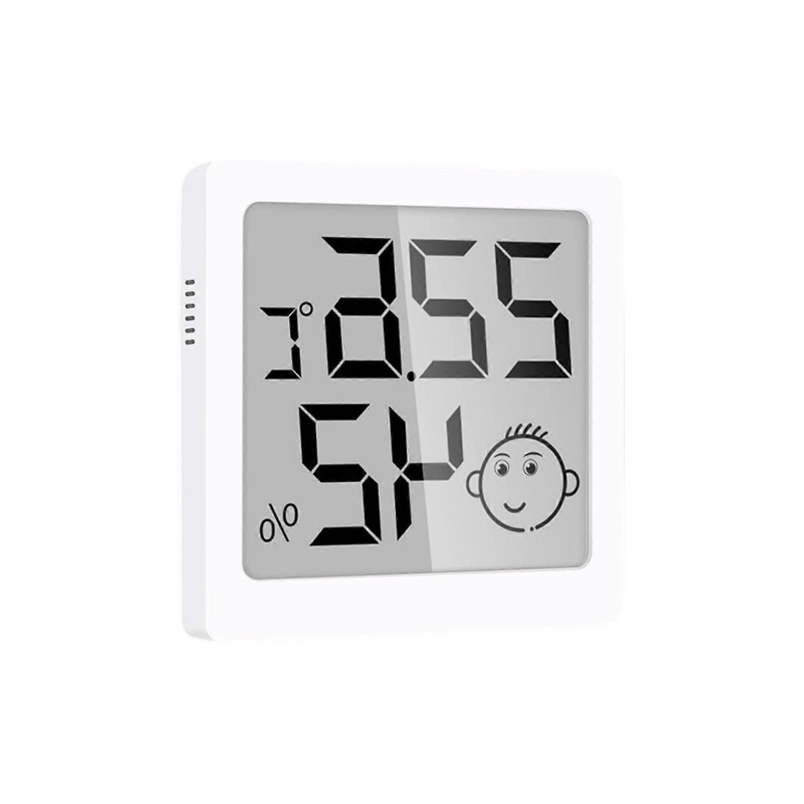 Large Screen LCD Digital Humidity Temperature Monitor with Magnetic Mounting Indicator Energy Efficient  White