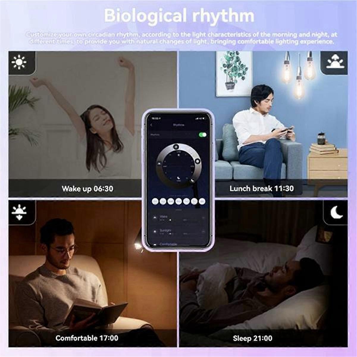 2Pcs Tuya Smart WiFi Bulbs ST64 LED Light 16 Million RGB Color Changing 2700K-6500K Dimmable for Home