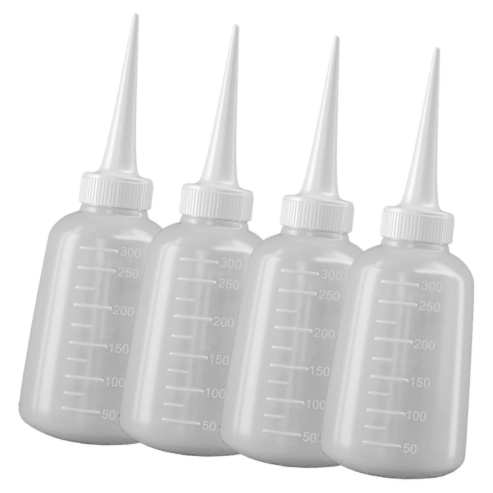 4pcs Sturdy Glues Dispenser Nozzle Bottle Plastic Squeeze Bottles with Nozzle for Accurate Glues and Oil Application Multicolor