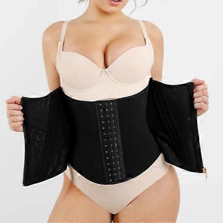 FeelinGirl High Compression 15 Built-in Steel Bone Tummy Control Waist Trainer Shapewear Belts Double-layer compression Womenswear Zipper Co