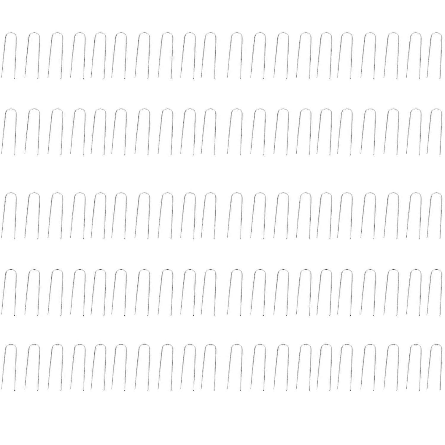 100pcs  Set Sturdy Durable Sharp Ground Garden U shaped Pin Peg Staple