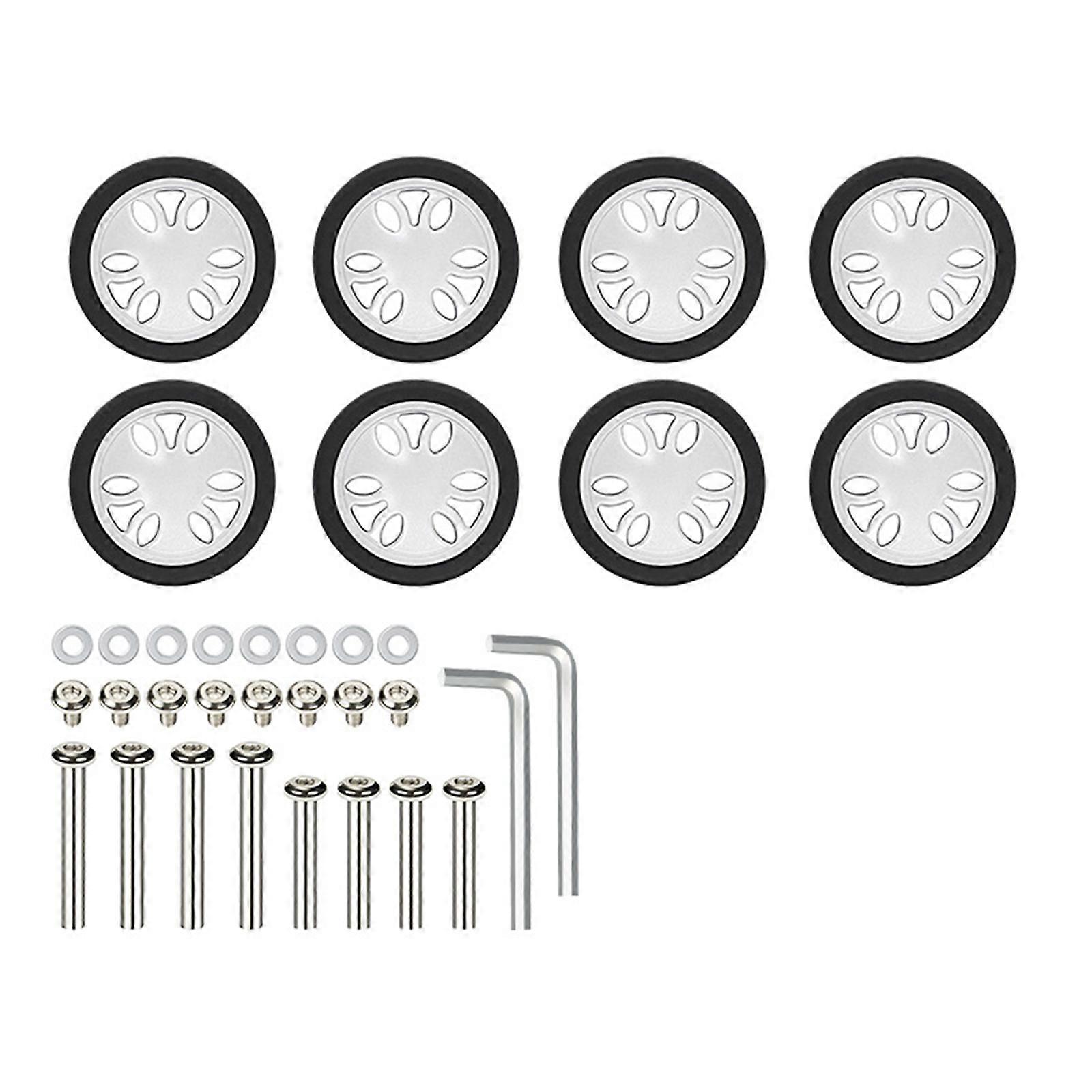 8PCS Universal Luggage Wheels For Suitcases Wear Resistant Plastic Rollers Smooth Quiet Motion Effortless Installation Multicolor