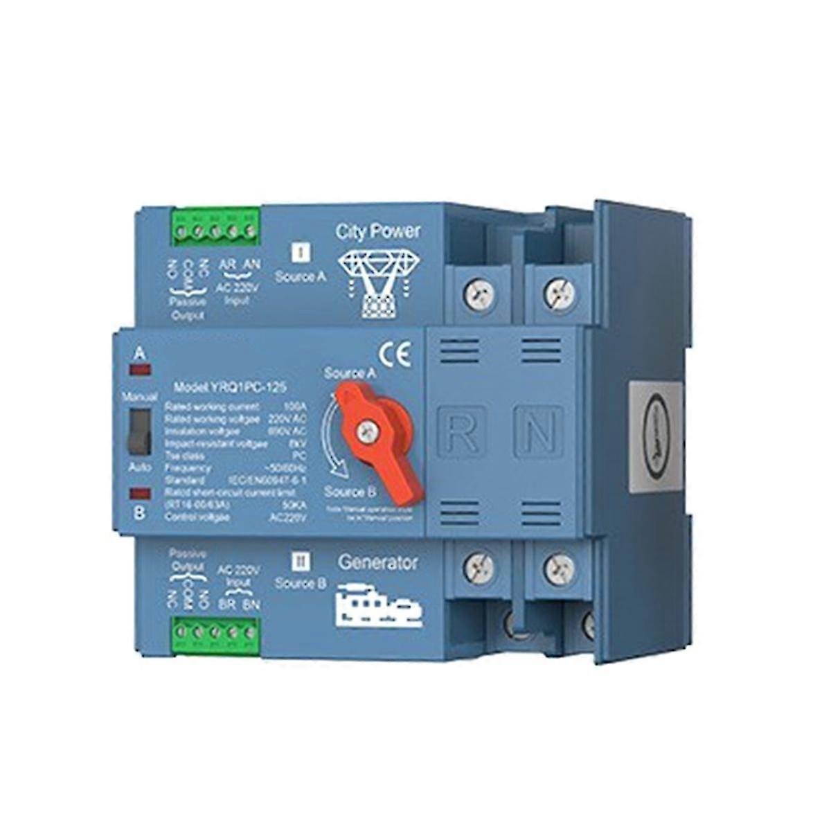 Automatic transfer switch for backup power systems with generator or solar