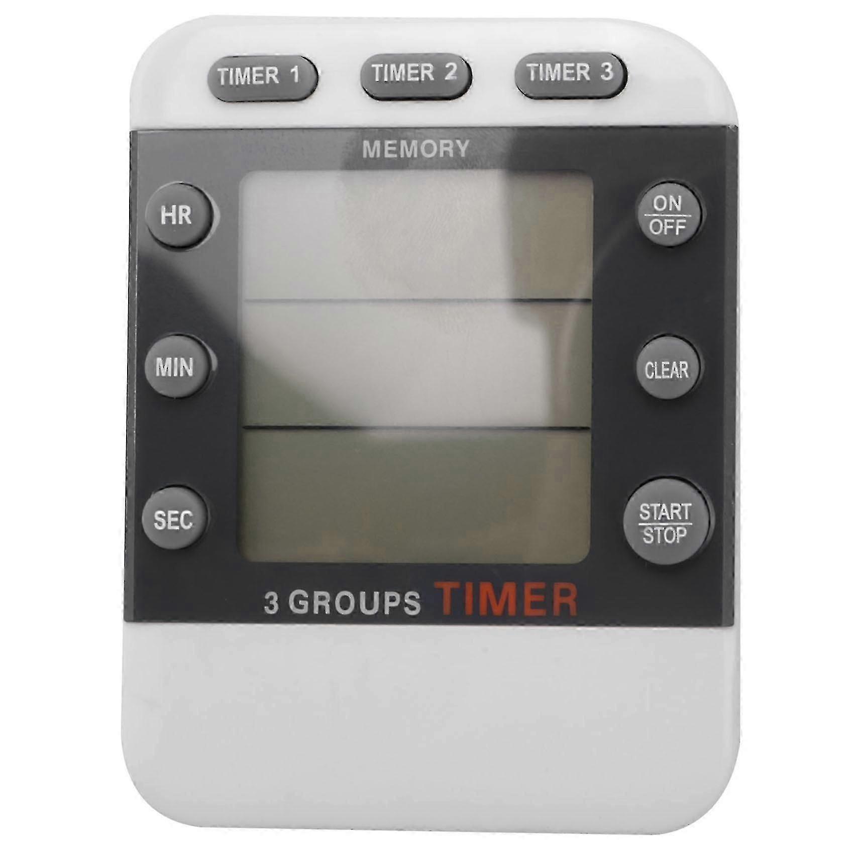 Digital Timer 100 Hour Triple Count Down/Up Clock Timer Kitchen Cooking Timer with LCD Display Loud