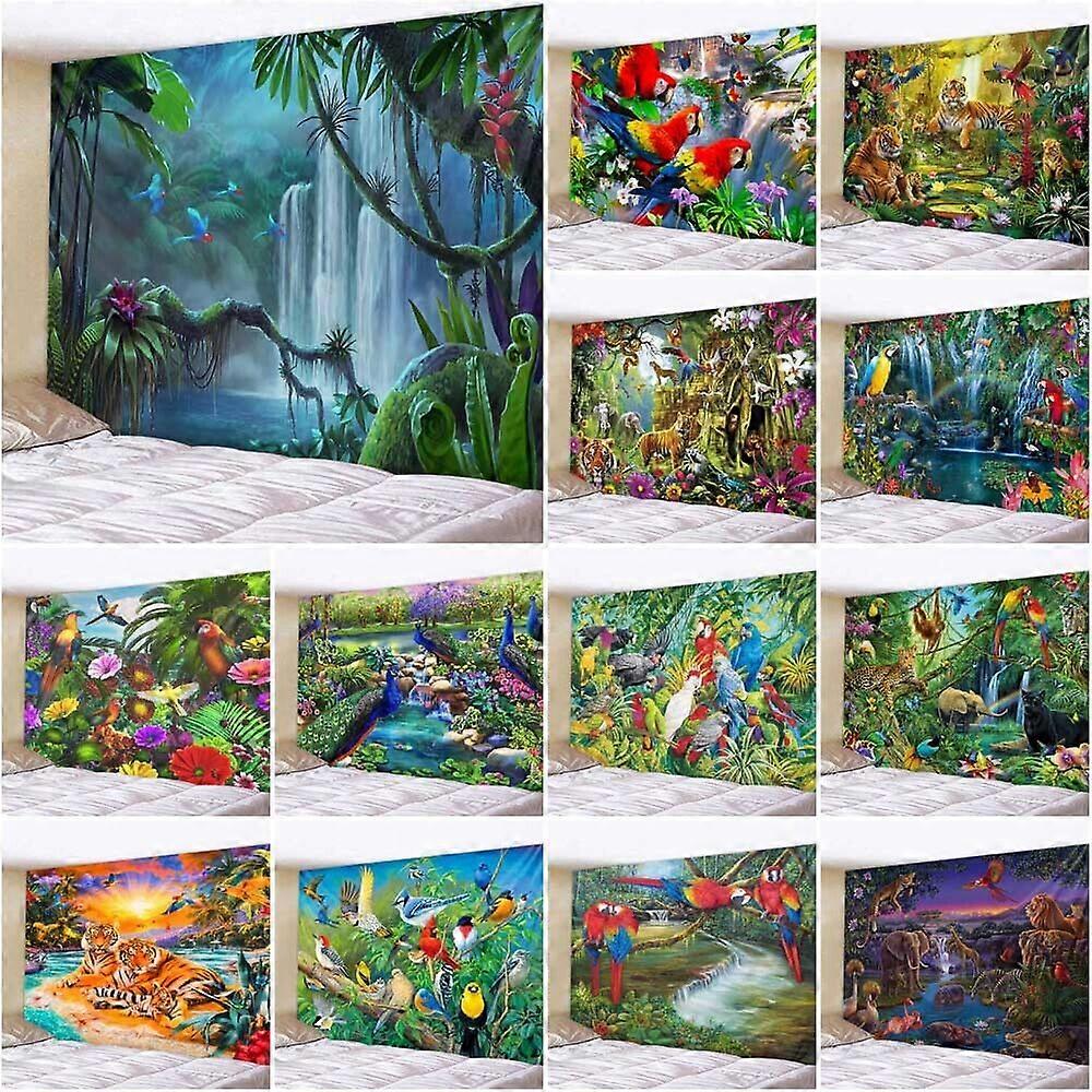 3D Large Wall Hanging Animals Forest Tapestry Throw Blanket Bedspread Backdrop